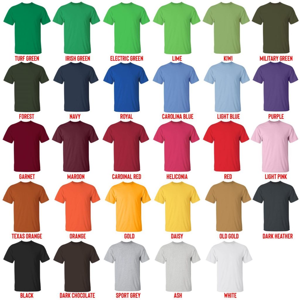 t shirt color chart - Fourth Wing Store